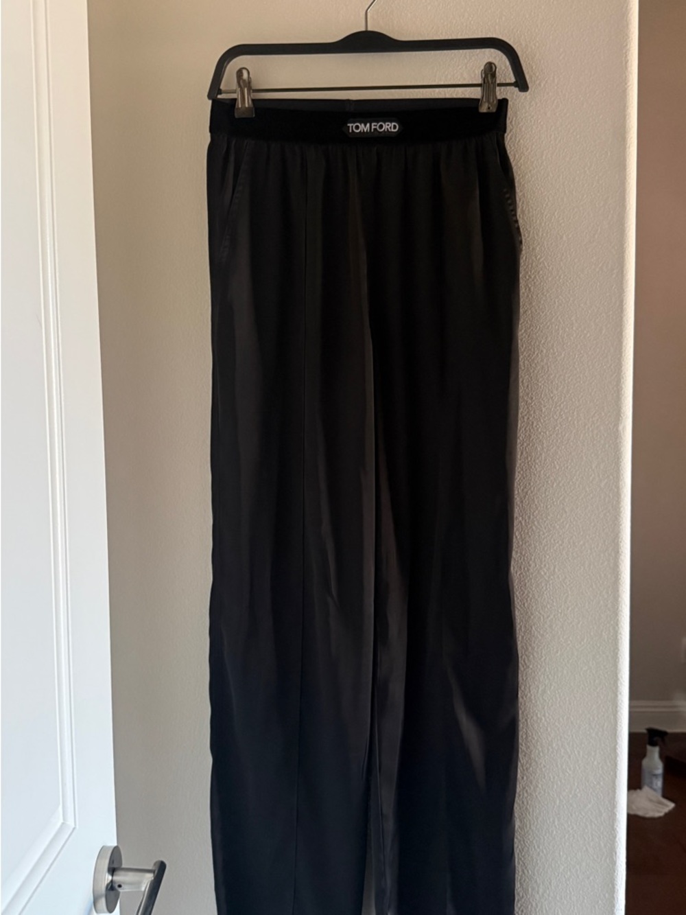 Tom Ford Black Satin Palazzo Trousers